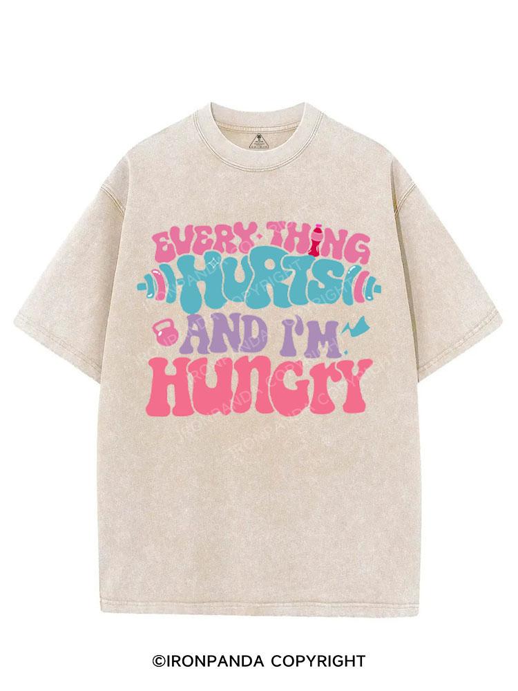 EVERYTHING HURTS AND I'M HUNGRY VINTAGE GYM SHIRT