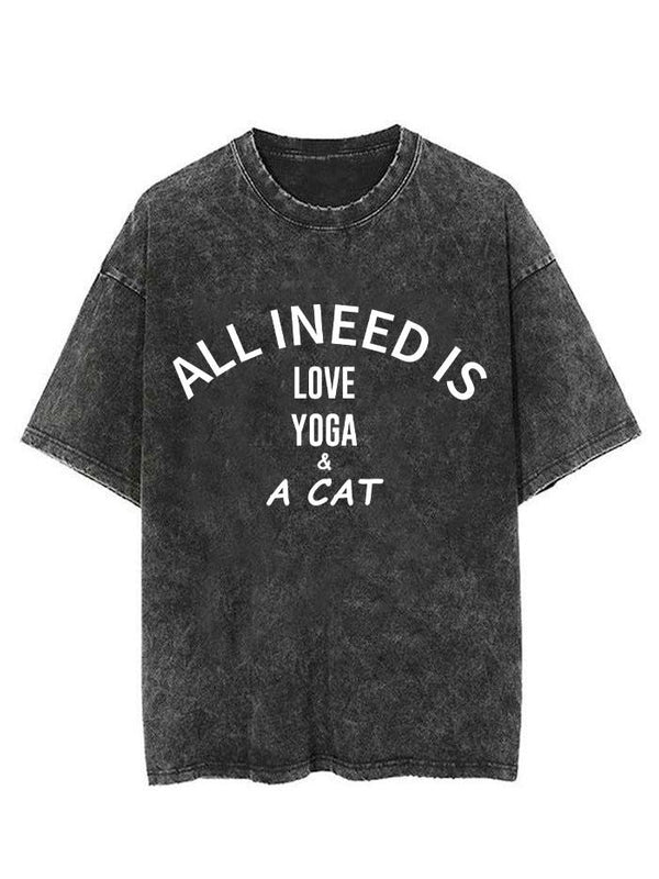 ALL I NEED IS A YOGA CAT VINTAGE GYM SHIRT