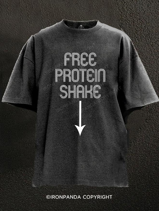 Free Protein Shake Washed Gym Shirt