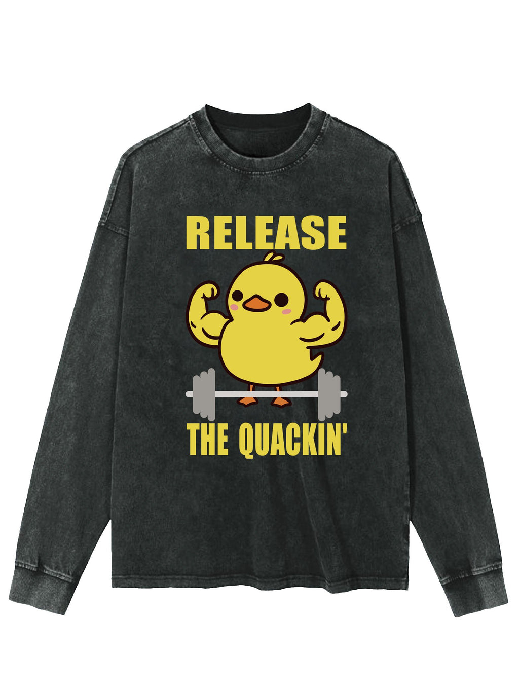 RELEASE THE QUACKIN' BARBELL WASHED LONG SLEEVE SHIRT