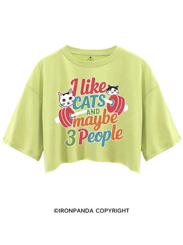 I LIKE CATS AND MAYBE 3 PEOPLE CROP TOPS