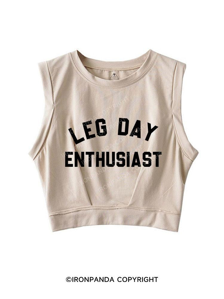 LEG DAY ENTHUSIAST SLEEVELESS CROP TOPS