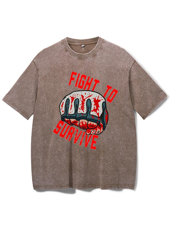 Fight To Survive Washed Gym Shirt