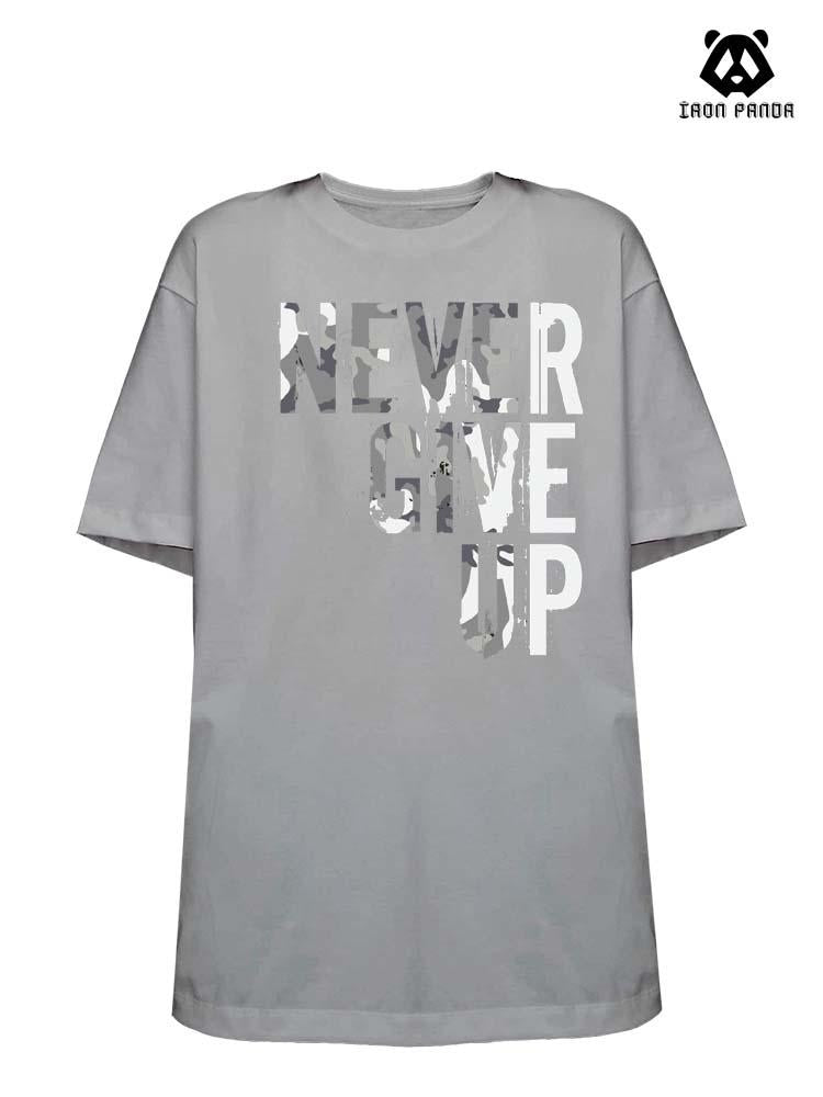 never give up Loose fit cotton  Gym T-shirt