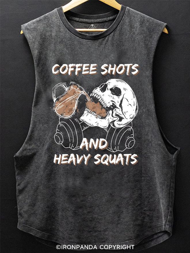 Coffee Shots And Heavy Squats SCOOP BOTTOM COTTON TANK