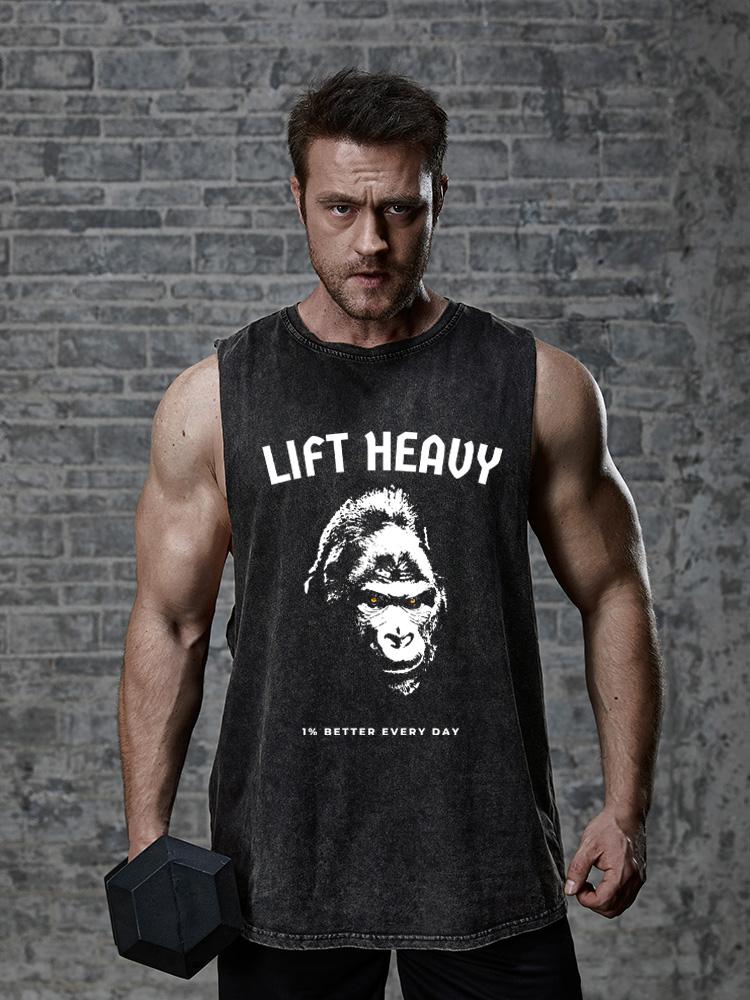 lift heavy gorilla SCOOP BOTTOM COTTON TANK