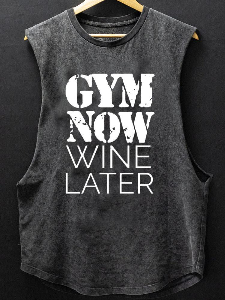 Gym Now Wine Later Scoop Bottom Cotton Tank