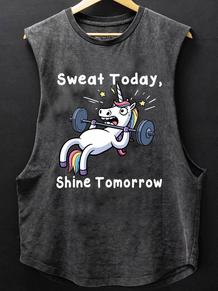 Sweat today shine tomorrow unicorn BOTTOM COTTON TANK