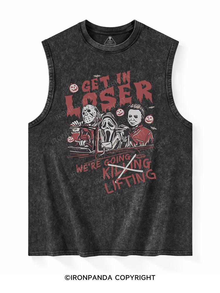 GET IN LOSER WE’RE GOING LIFTING Washed Tank
