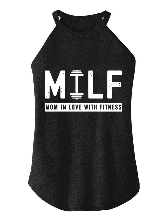 MILF MOM IN LOVE WITH FITNESS ROCKER COTTON TANK