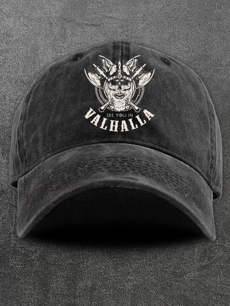 See You In Valhalla Washed Gym Cap