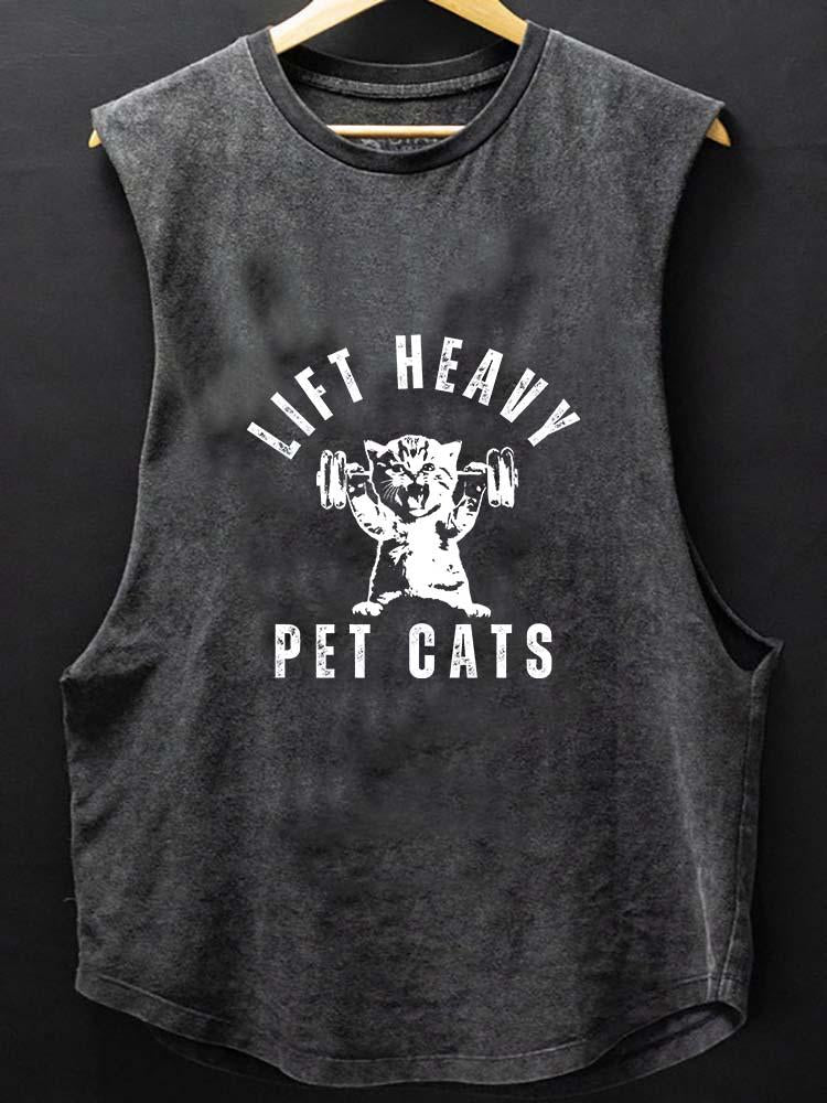 LIFT HEAVY PET CAT SCOOP BOTTOM COTTON TANK