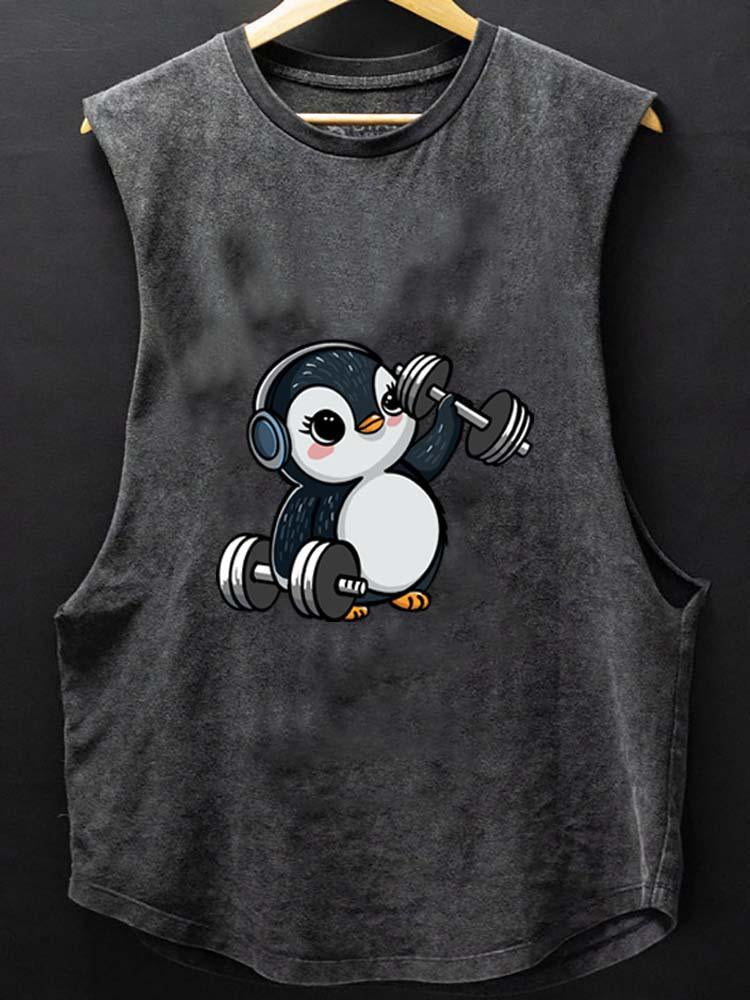 DUMBBEL PENGUIN  SCOOP BOTTOM COTTON TANK