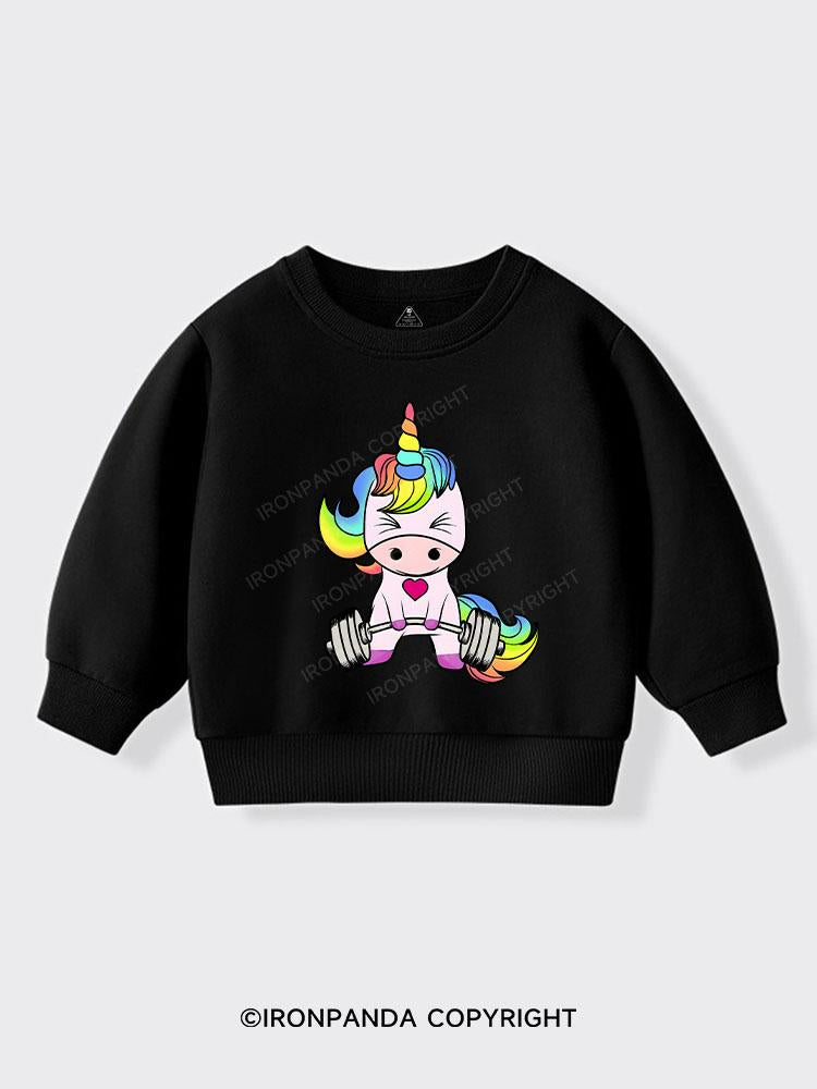Unicorn Weightlifting Kids Sports Sweatshirt