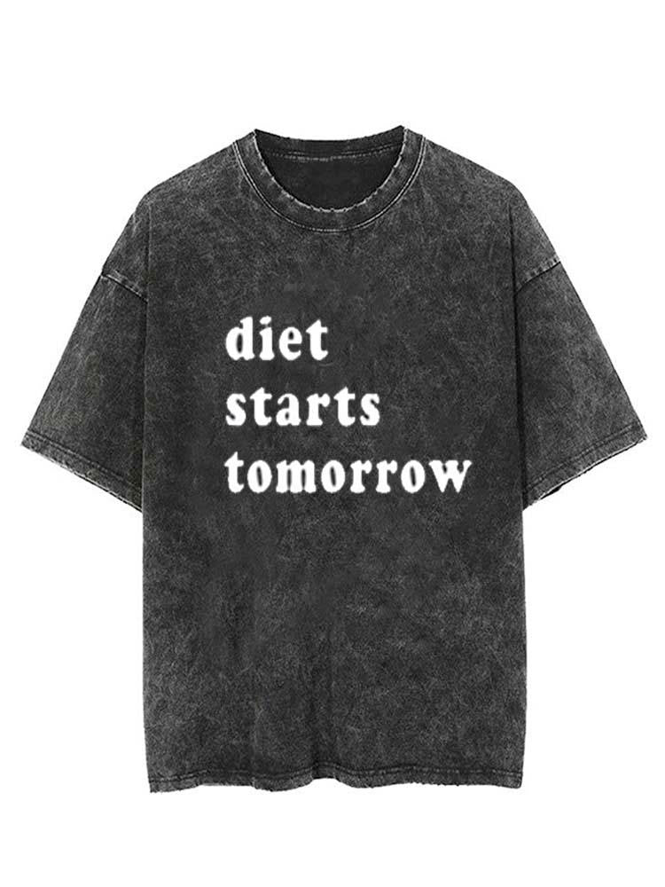 Diet Starts Tomorrow Vintage Gym Shirt