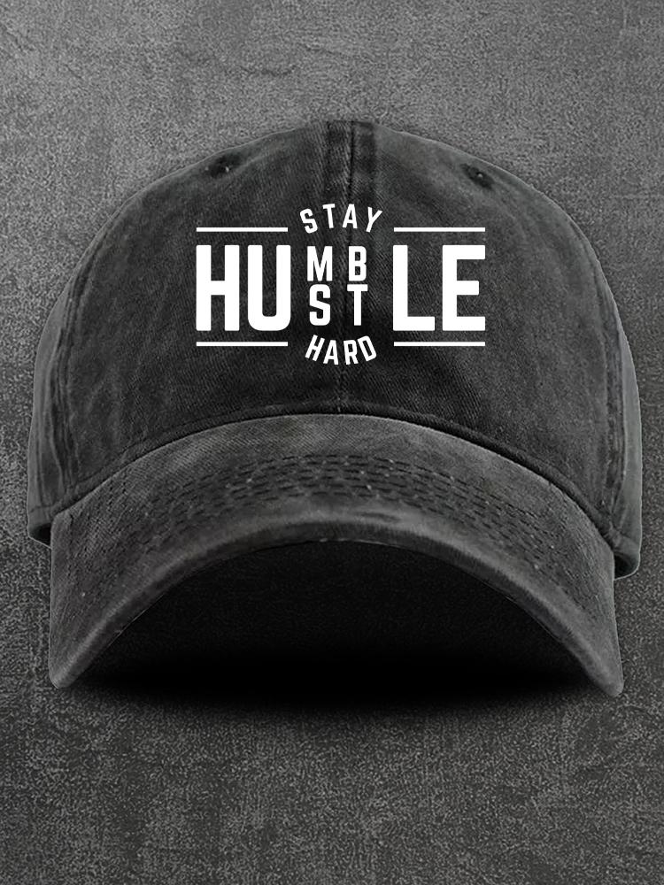 Stay Humber Hustle Hard Washed Gym Cap