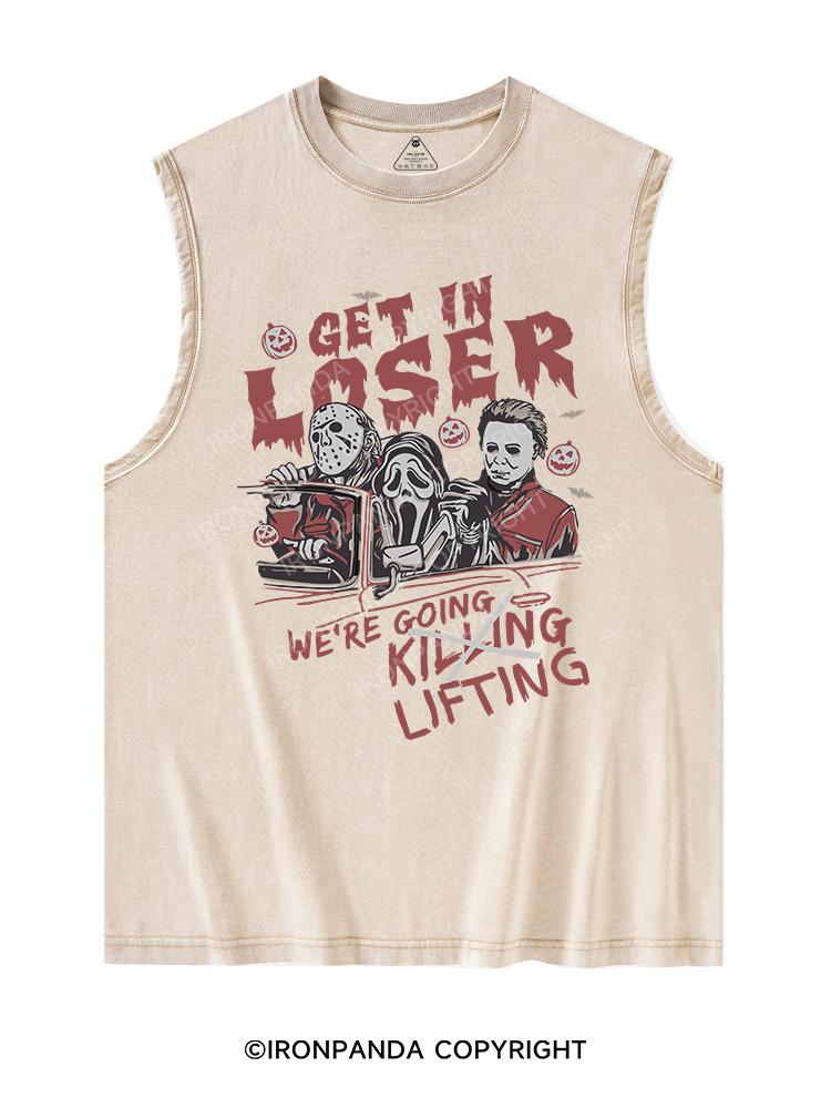 GET IN LOSER WE’RE GOING LIFTING Washed Tank