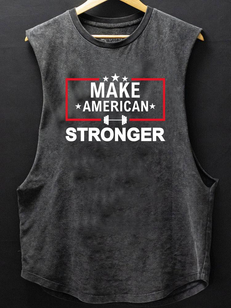 MAKE AMERICAN STRONGER SCOOP BOTTOM COTTON TANK