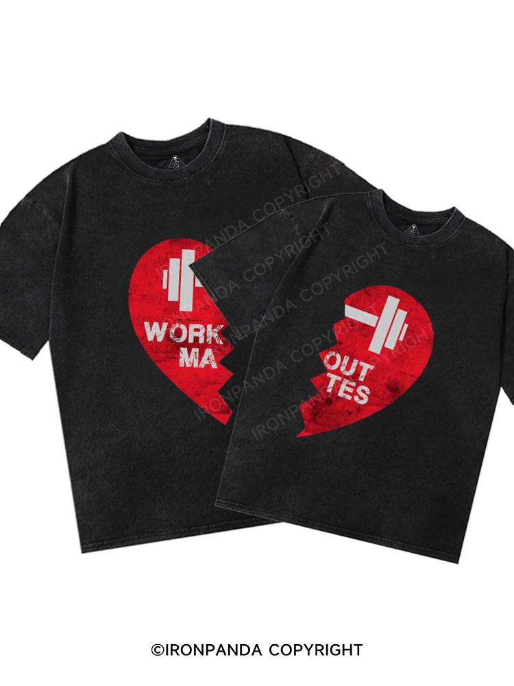 Workout Mates Washed Matching Couple Gym Shirt