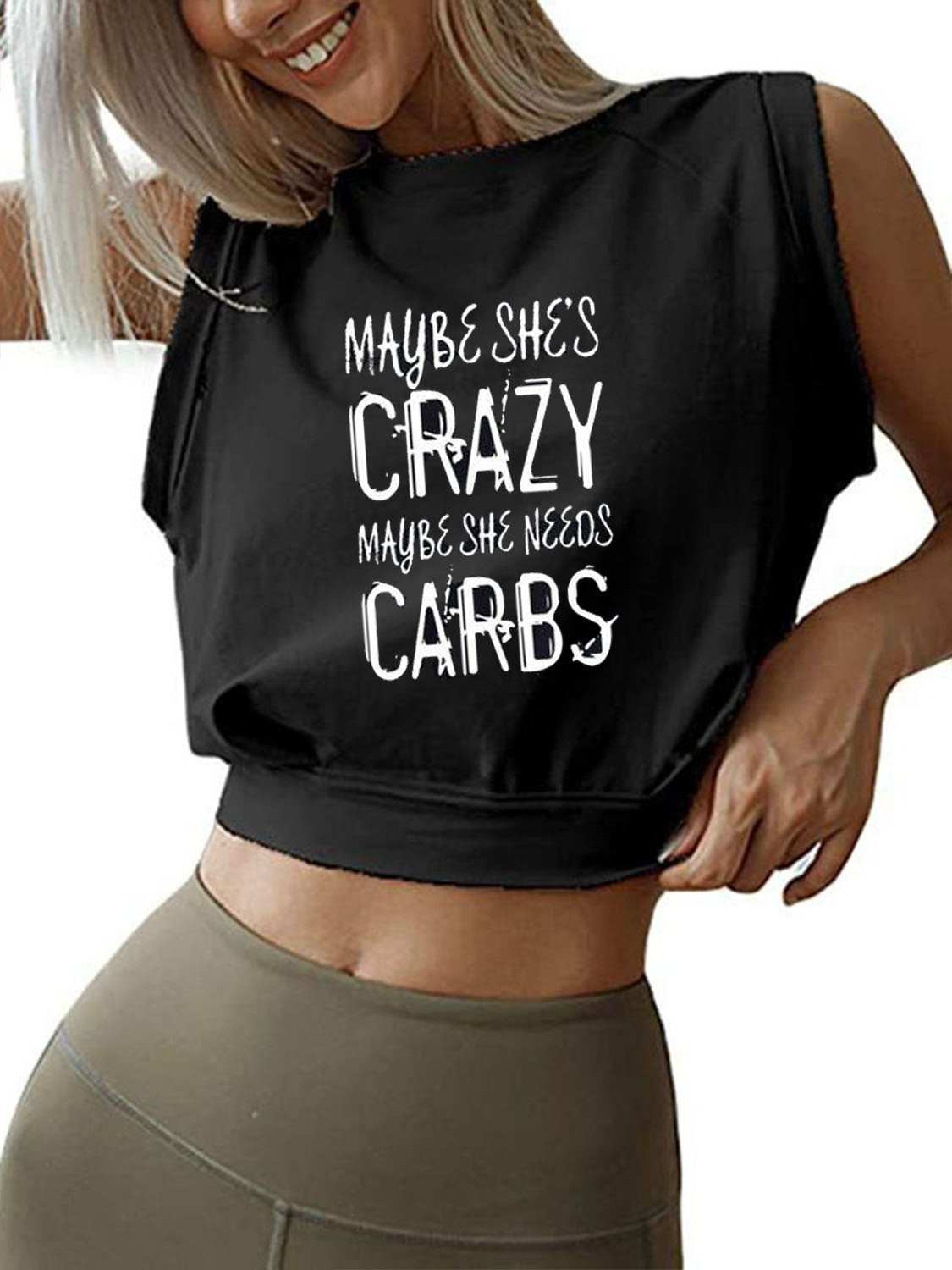 CRAZY&CRAB LOOSE Sleeveless Crop Tops