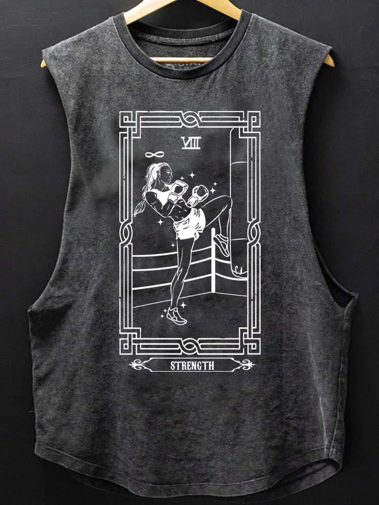 THE BOXING TAROT CARD SCOOP BOTTOM COTTON TANK