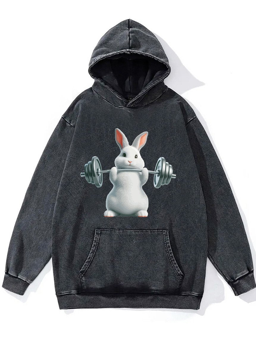 weightlifting rabbit Washed Gym Hoodie