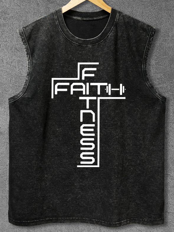 faith and fitness Washed Gym Tank