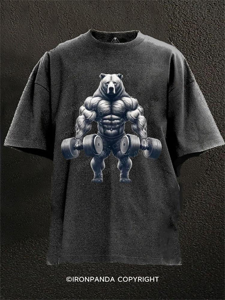Bear Weightlifting  Washed Gym Shirt