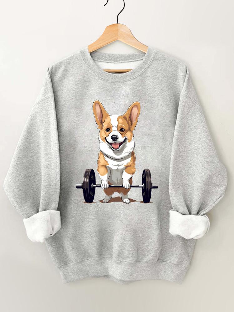 Weightlifting Dog Vintage Gym Sweatshirt