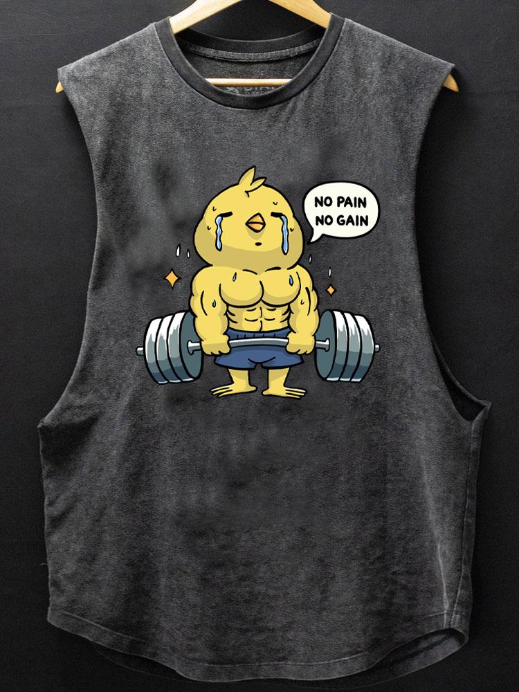 no pain no gain chick SCOOP BOTTOM COTTON TANK