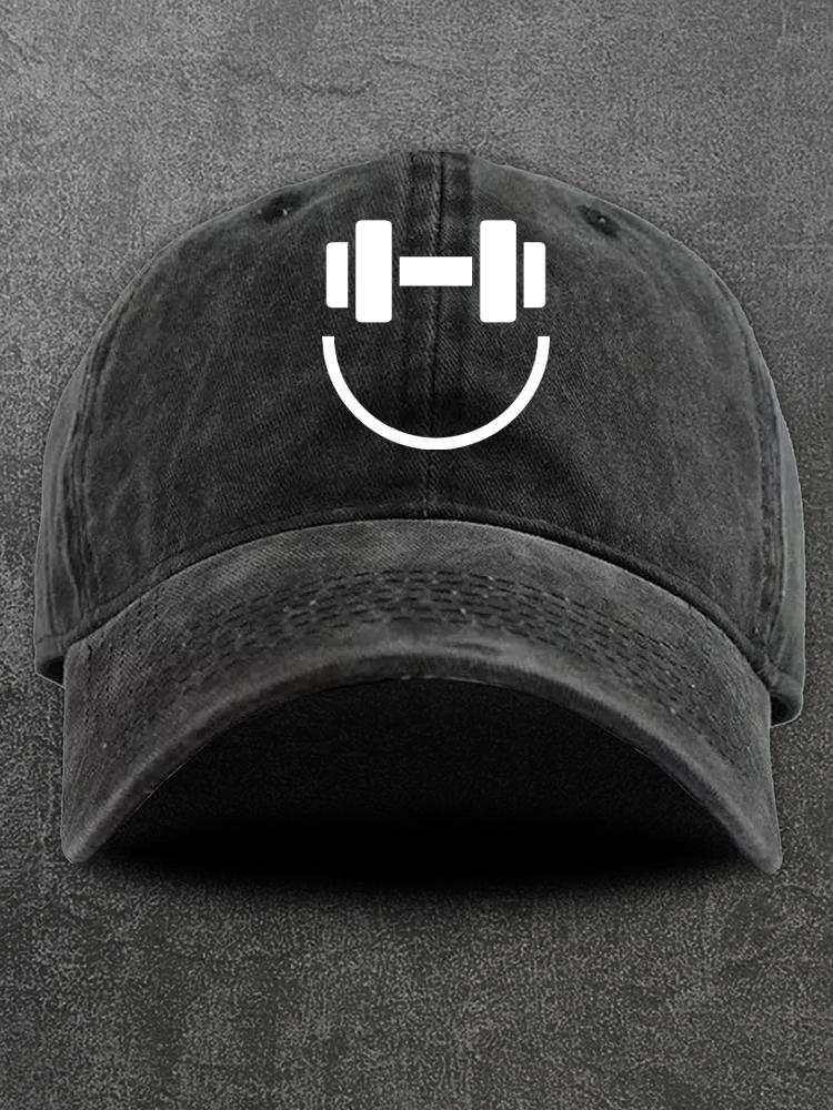 Gym Happy Face Washed Gym Cap