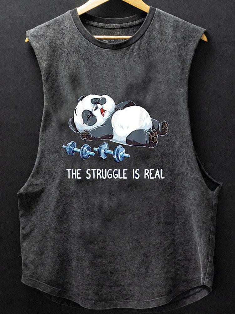 Panda The Struggle Is Real SCOOP BOTTOM COTTON TANK