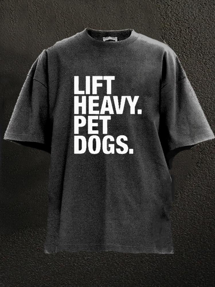 Lift Heavy Pet Dogs Washed Gym Shirt