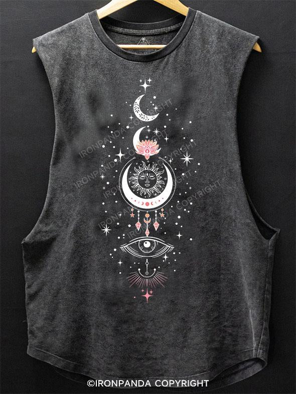SUN MOON ROTATION SCOOP BOTTOM COTTON TANK