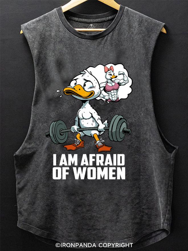 i am afraid of woman duck SCOOP BOTTOM COTTON TANK