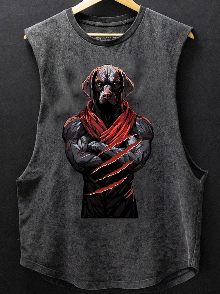 muscle labrador SCOOP BOTTOM COTTON TANK