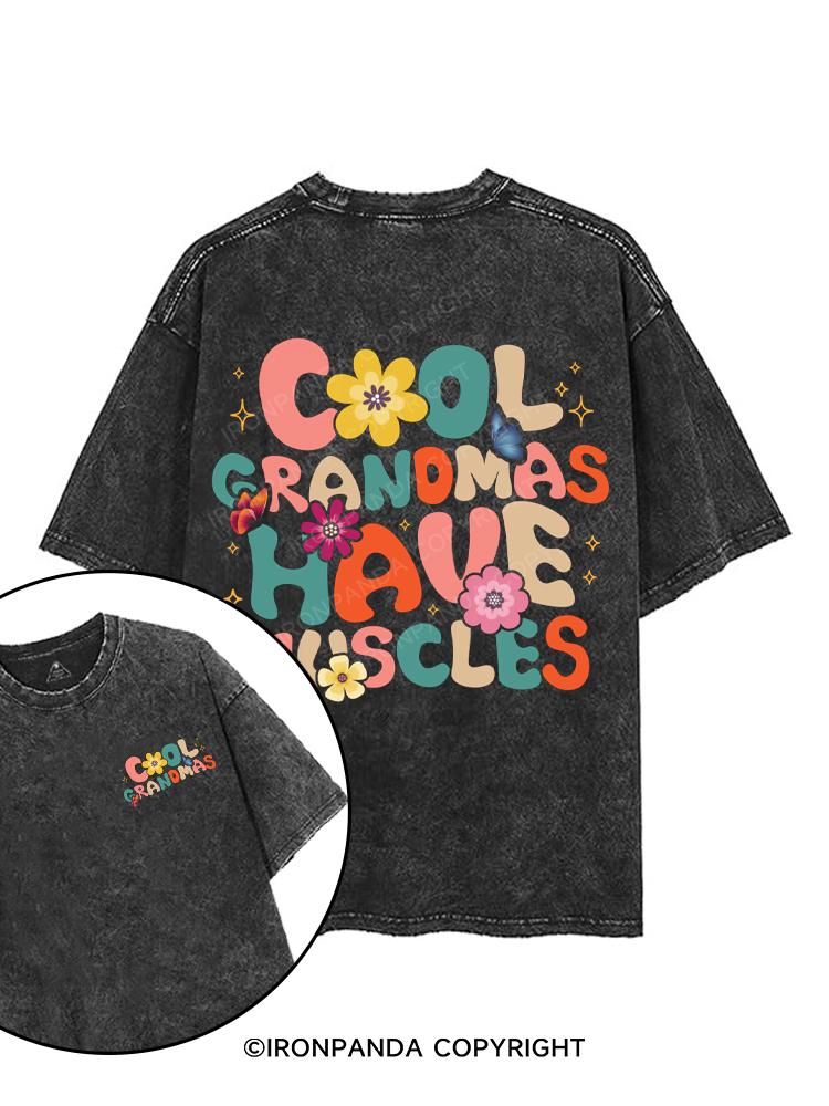 Cool Grandmas Have Muscles printed Gym Shirt