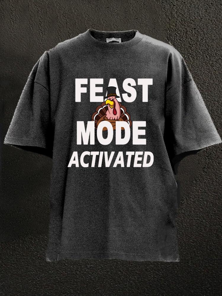 feast mode activitied turkey Washed Gym Shirt