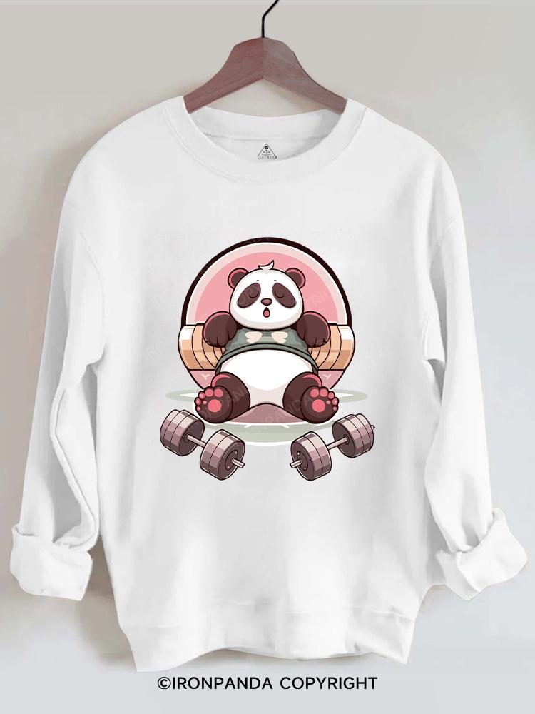 panda lazy workout Gym Sweatshirt