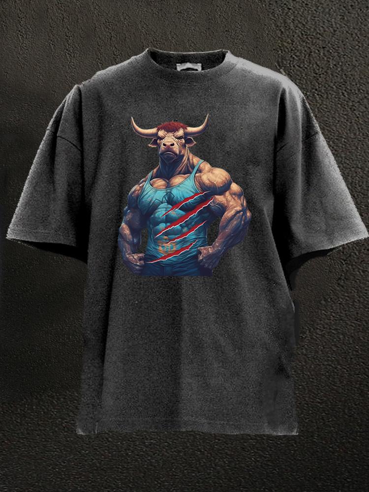 muscle tauren Washed Gym Shirt