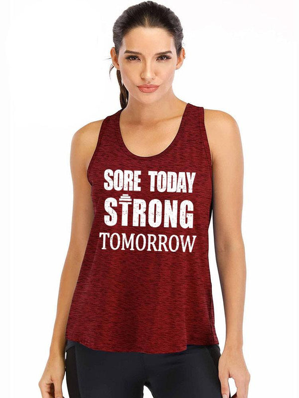 SORE TODAY STRONG TOMORROW Loose fit cotton  Gym Tank