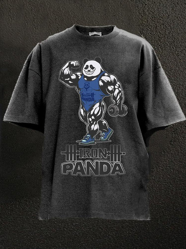 iron panda bodybuilder Washed Gym Shirt