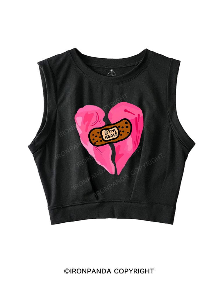 gym heal SLEEVELESS CROP TOPS