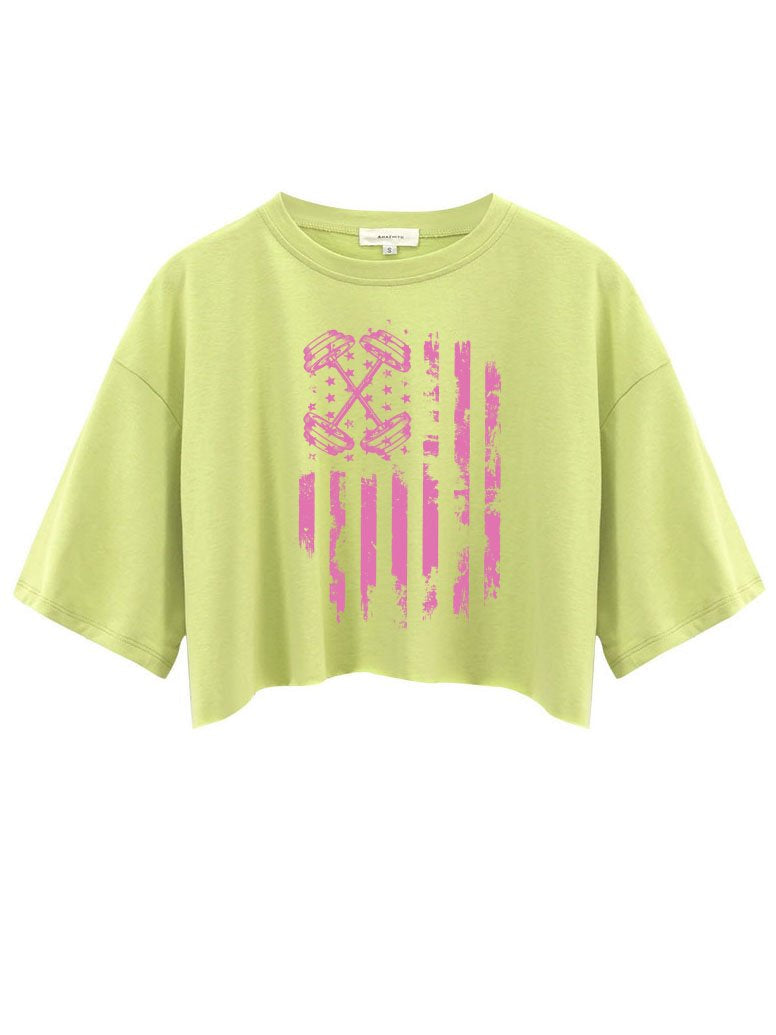 BARBELL FLAG Crop Tops