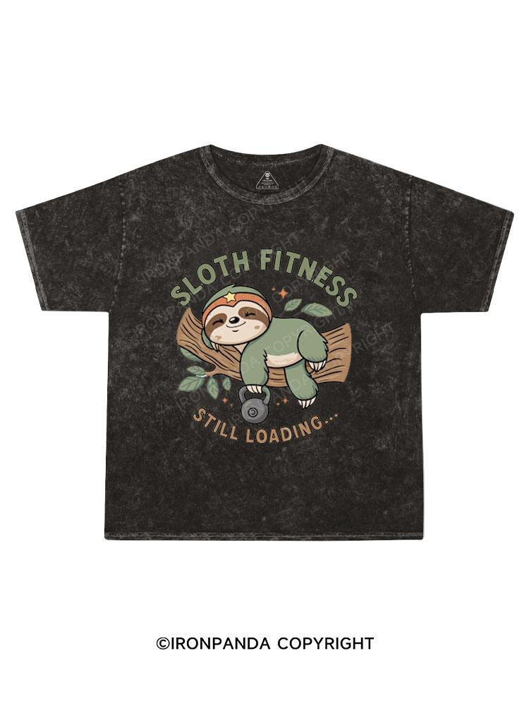 Sloth Workout Kids Washed T-Shirt
