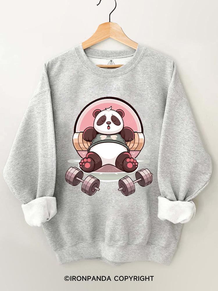 panda lazy workout Gym Sweatshirt