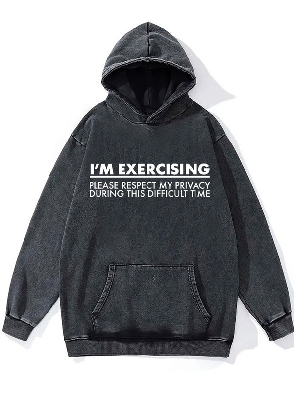 please respect my privacy Washed Gym Hoodie