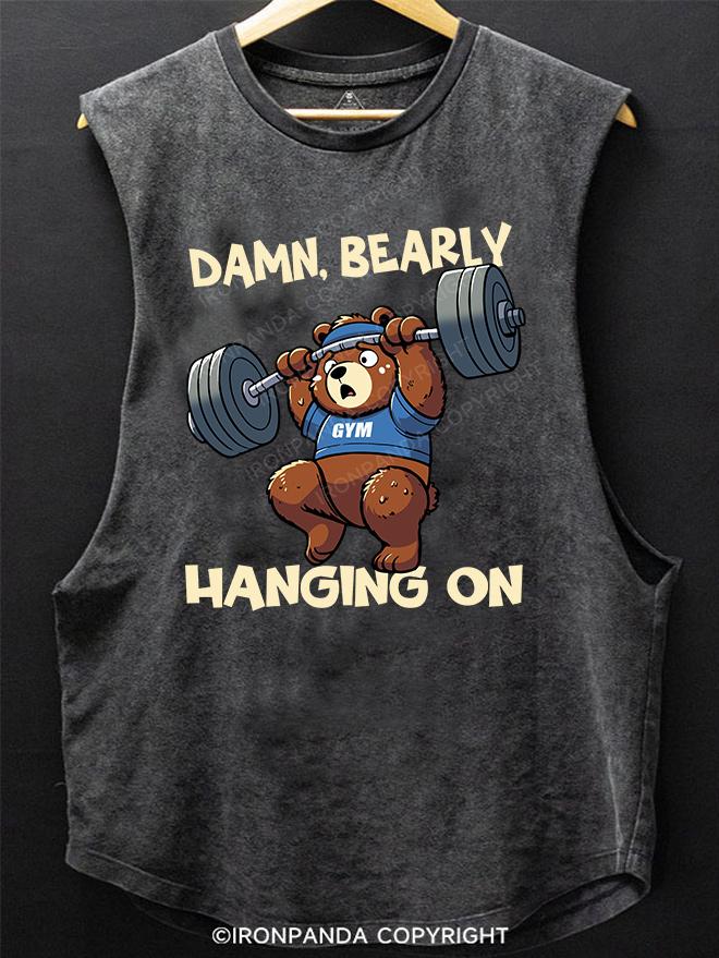 Damn bearly hanging on SCOOP BOTTOM COTTON TANK