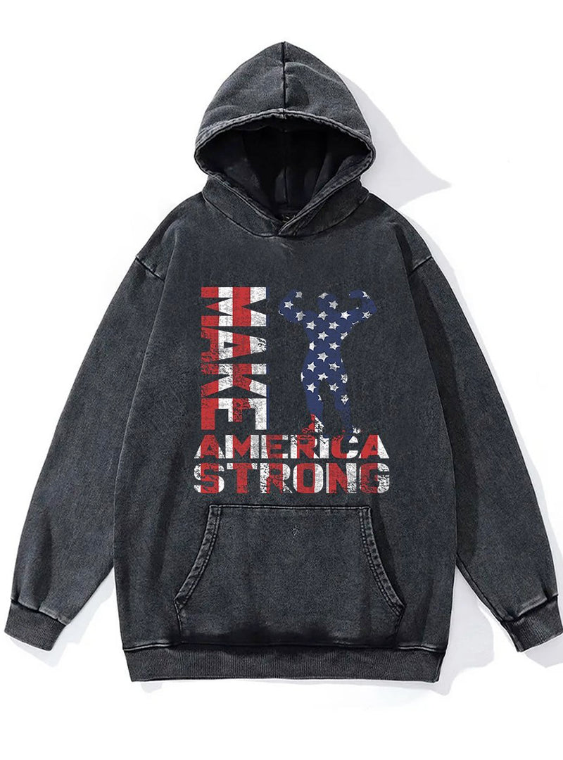 Make America Strong Washed Gym Hoodie