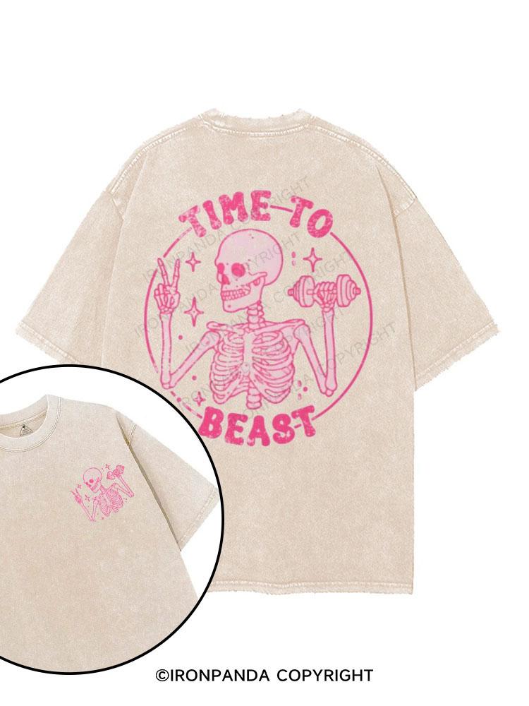 Time To Beast printed Gym Shirt